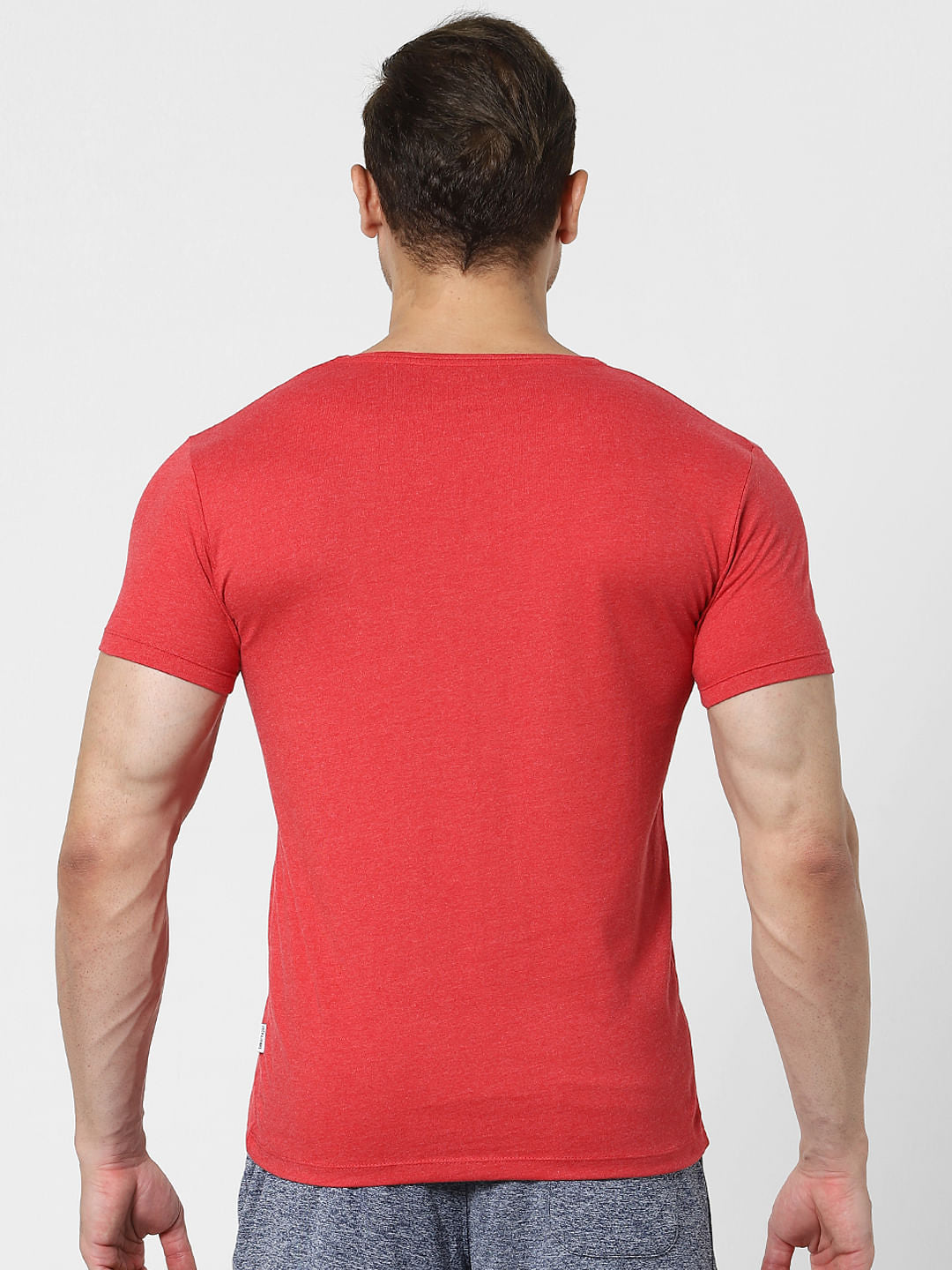 Red & Grey V Neck T-shirts - Pack of 2