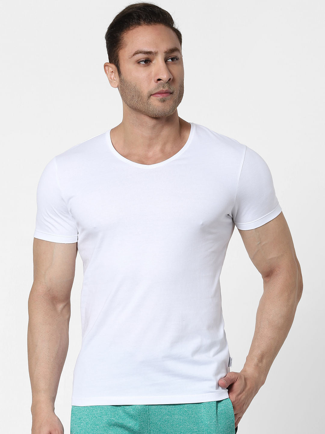 White & Black V Neck T-shirts - Pack of 2