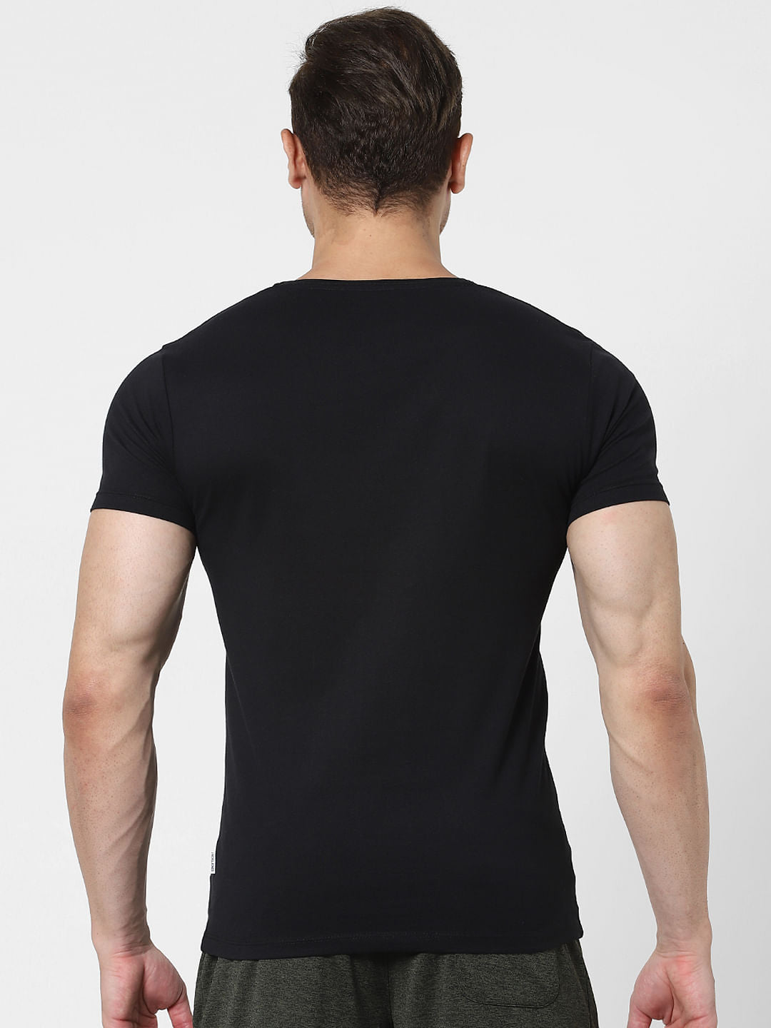 White & Black V Neck T-shirts - Pack of 2