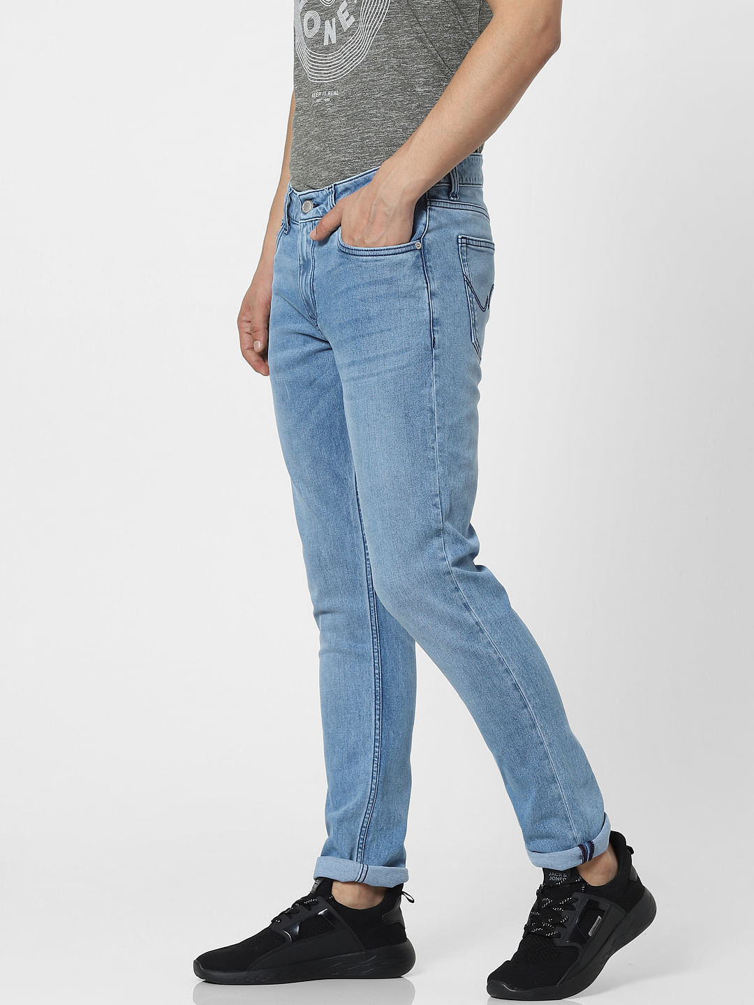 Blue Low Rise Glenn Slim Fit Jeans