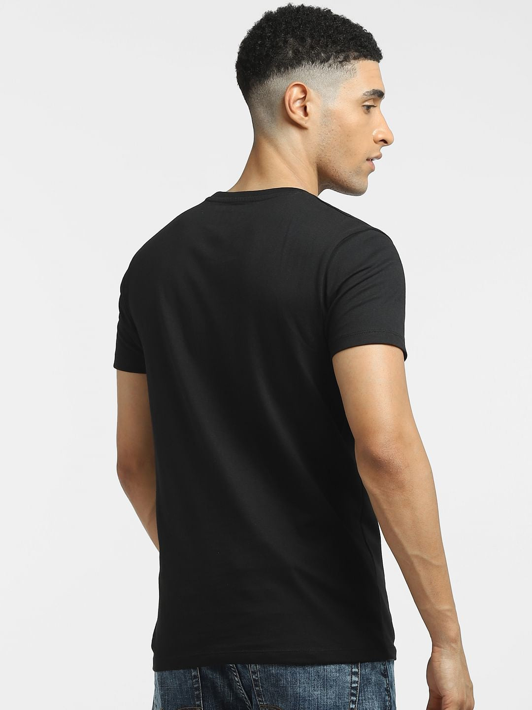 Black Graphic Print Crew Neck T-shirt