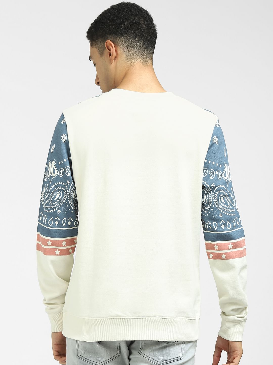 White Colourblocked Sweatshirt