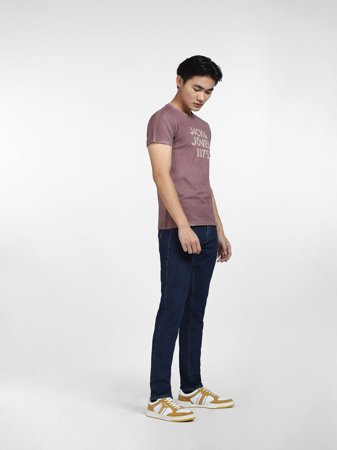 Purple Faded Logo Print T-shirt