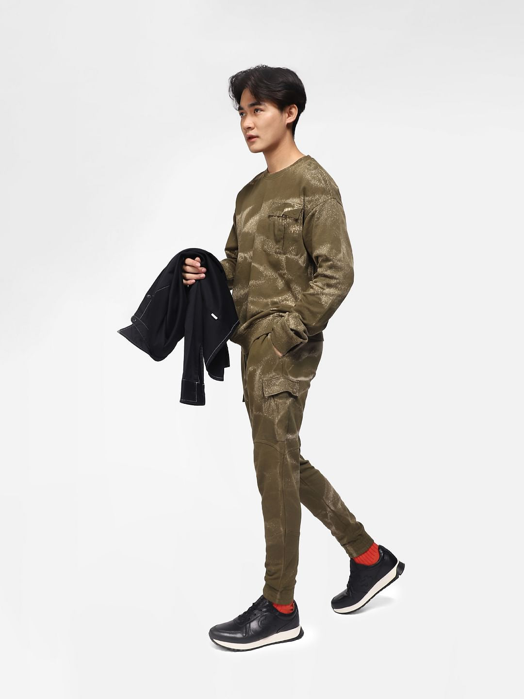 Green Mid Rise Printed Co-ord Sweatpants