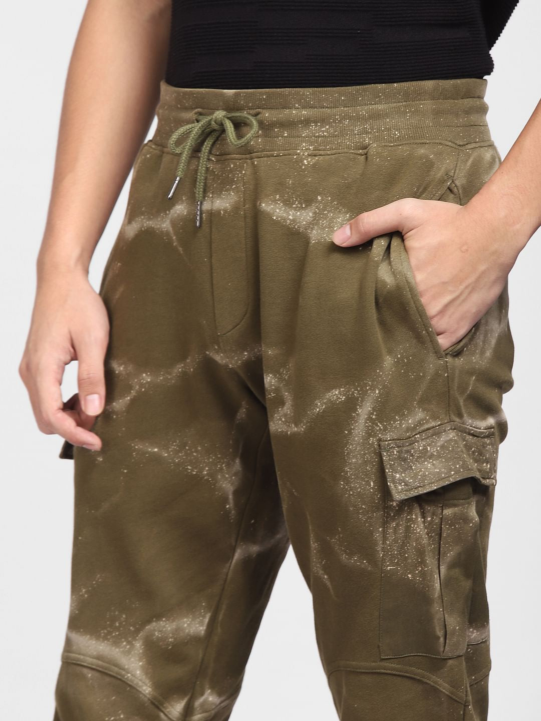 Green Mid Rise Printed Co-ord Sweatpants