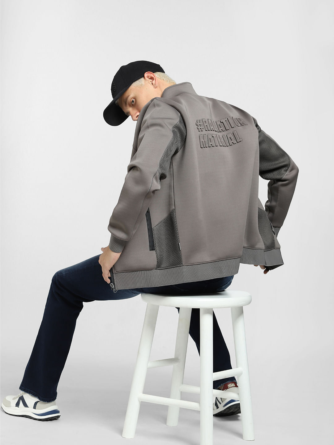 Grey Zip-Up Co-ord Sweatshirt - S