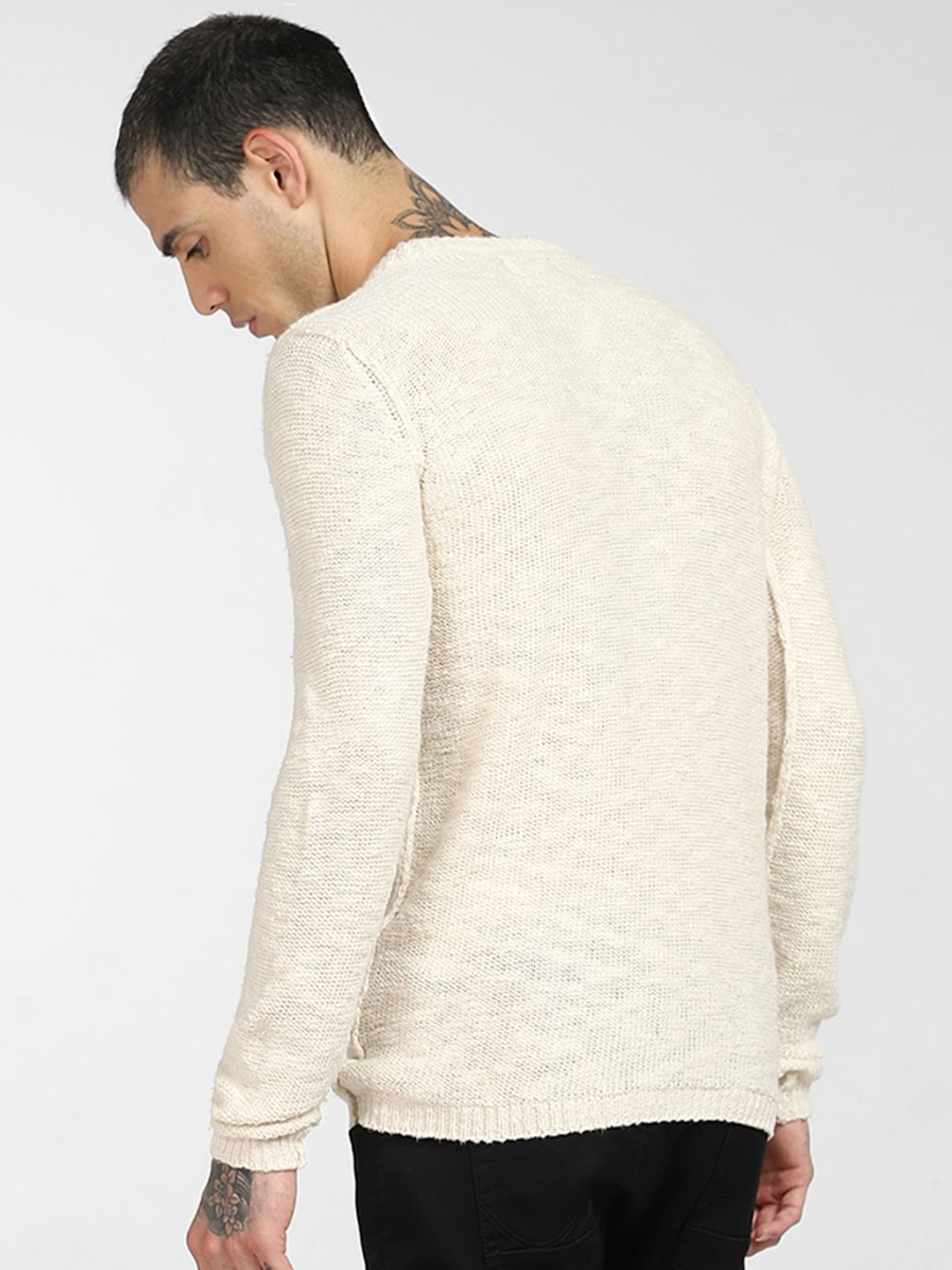 Beige Ripped Pullover
