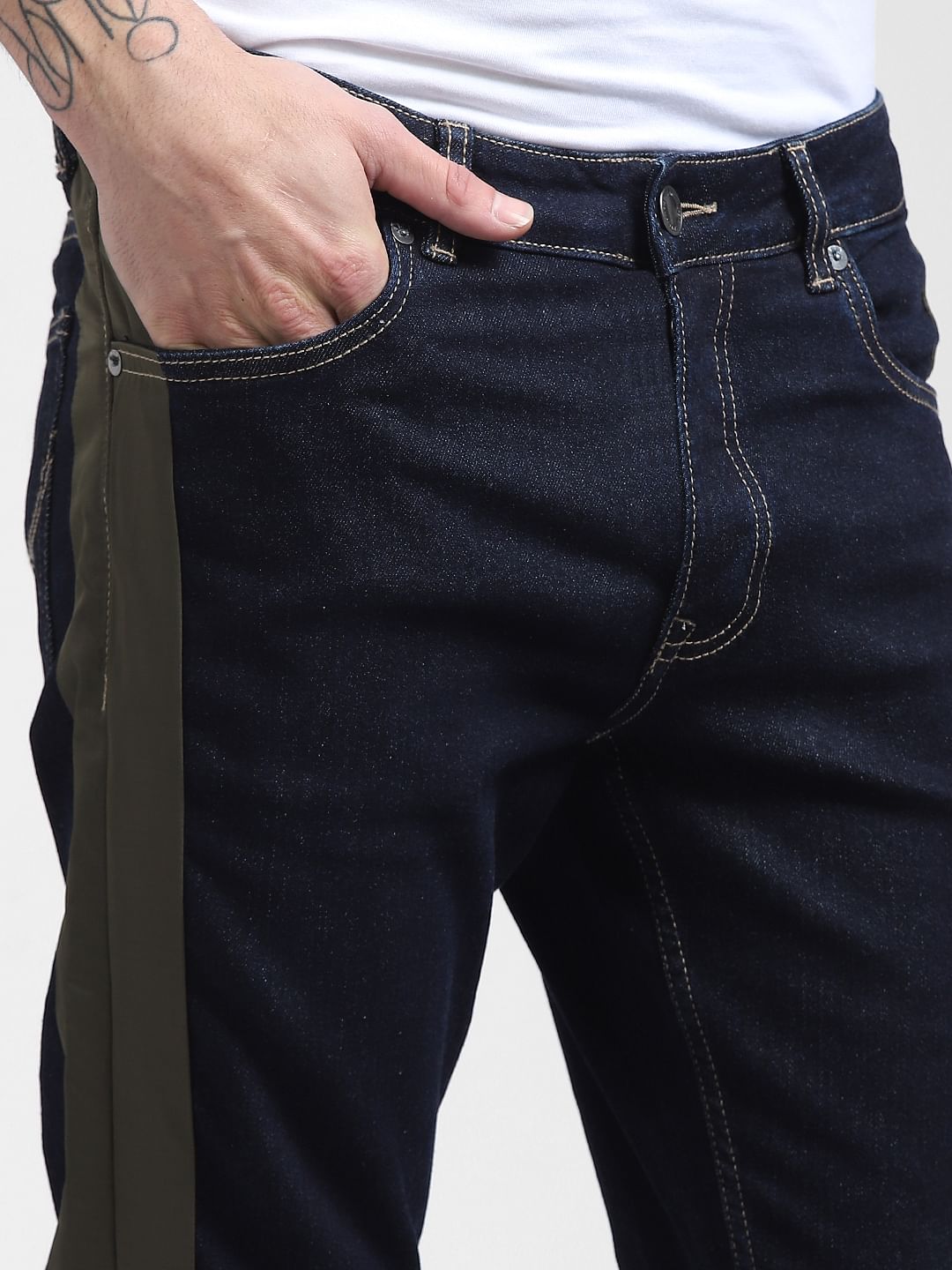 Dark Blue Low Rise Glenn Slim Fit Jeans