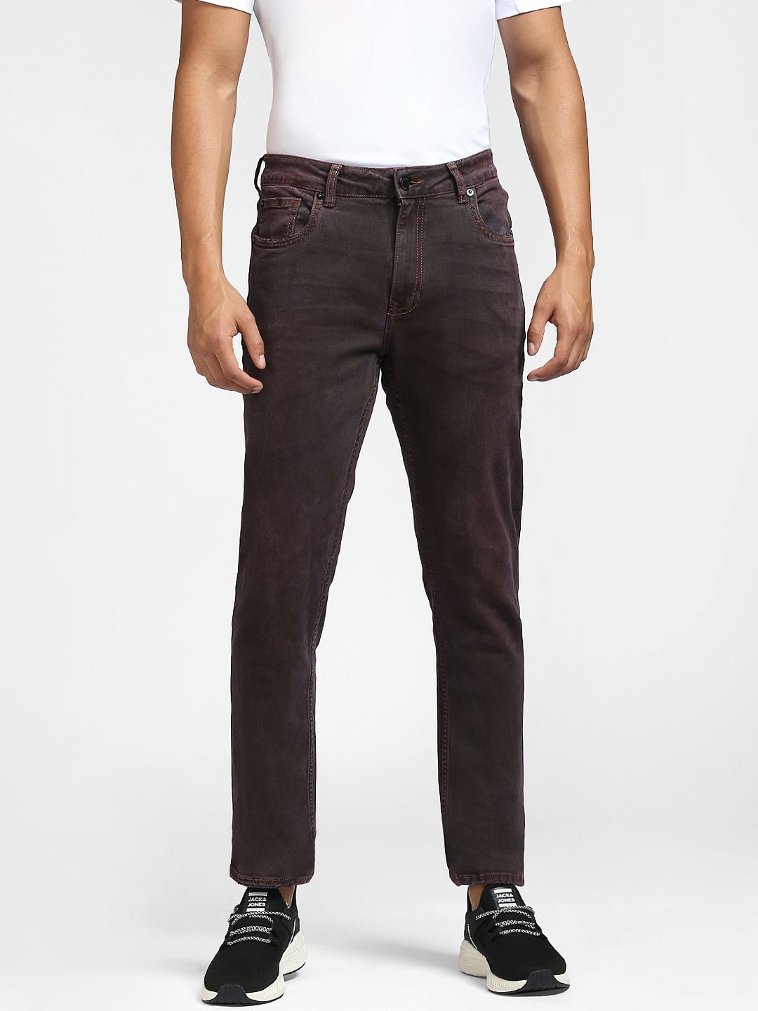Burgundy Low Rise Ben Skinny Jeans