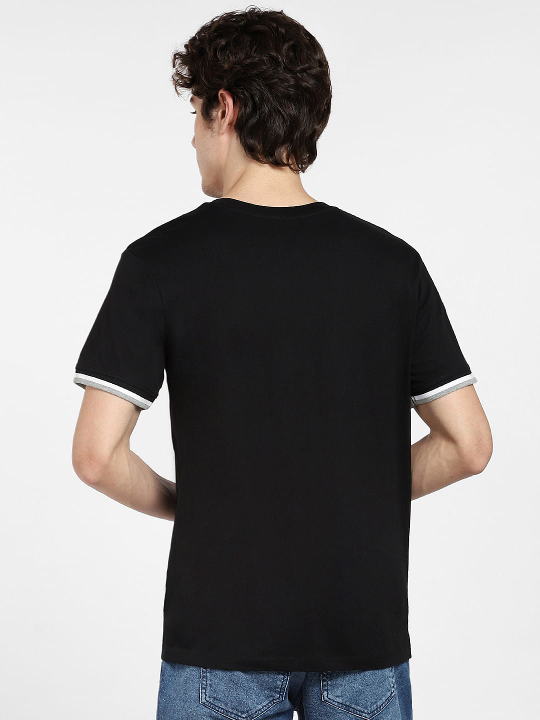 Black Logo Print Crew Neck T-shirt