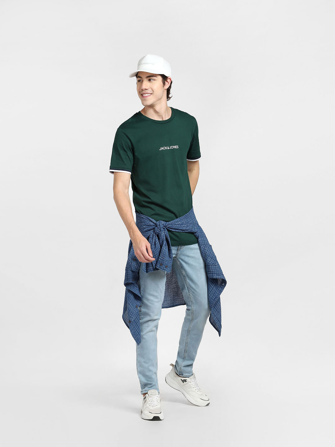 Green Logo Print Crew Neck T-shirt - S