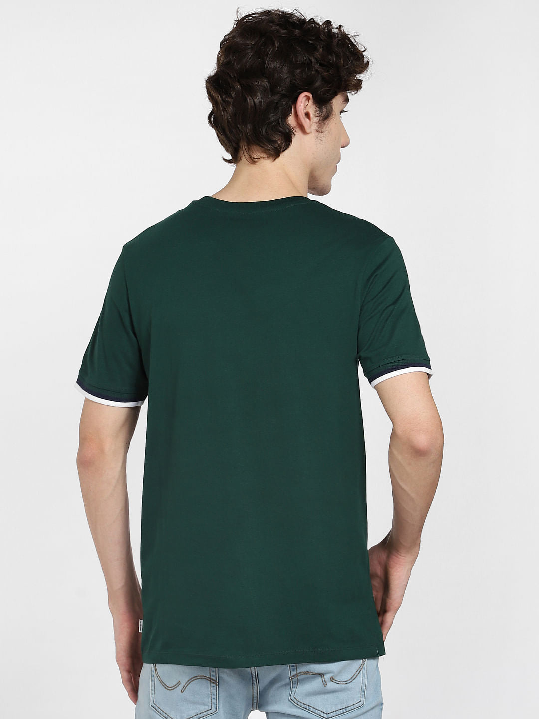 Green Logo Print Crew Neck T-shirt