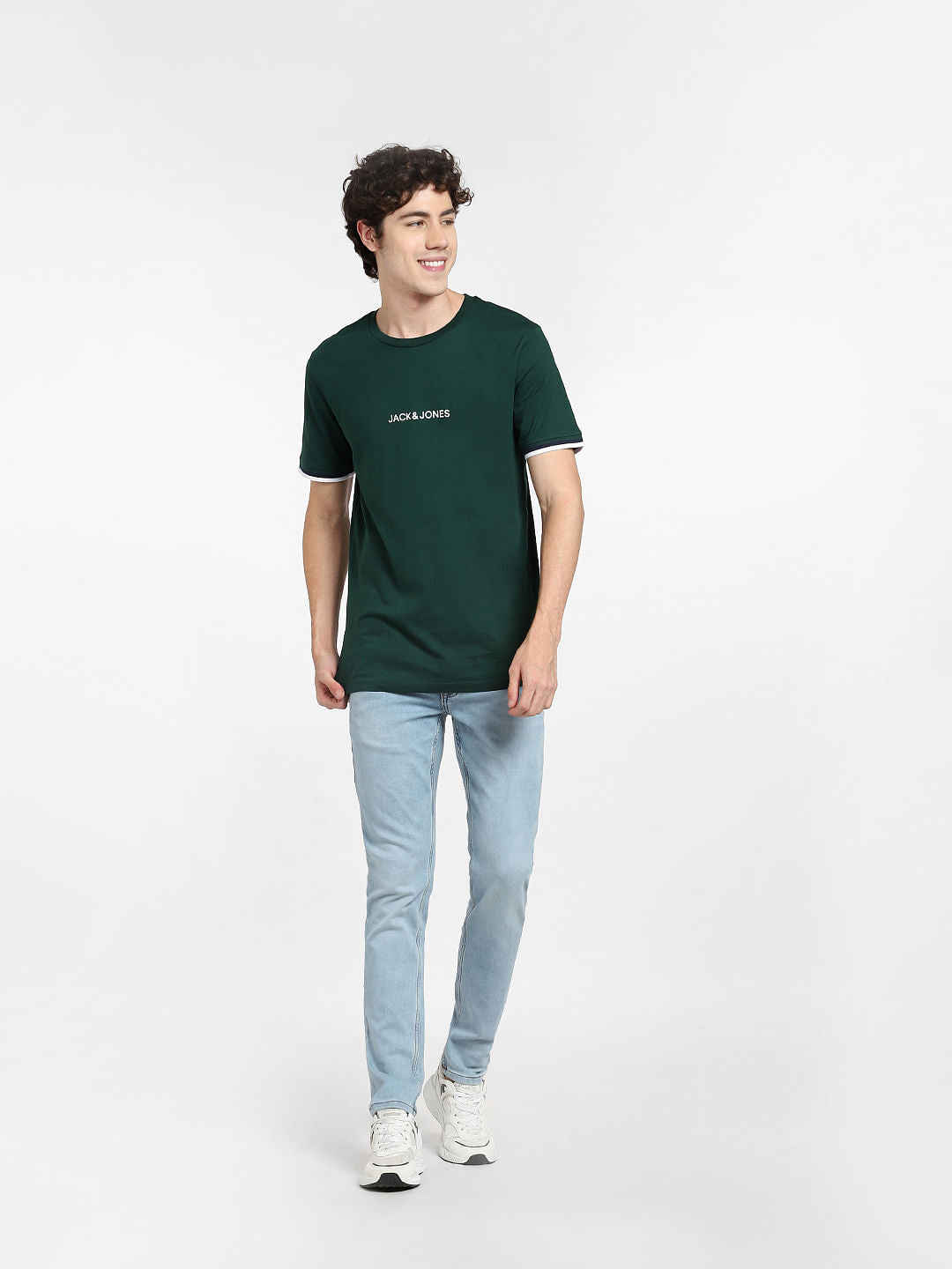 Green Logo Print Crew Neck T-shirt