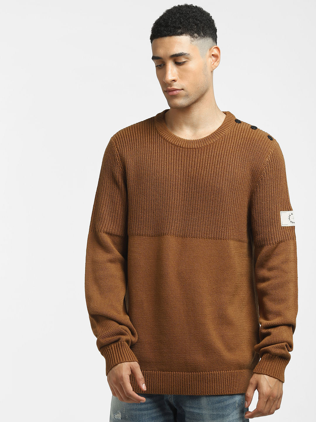 Brown Textured Pullover