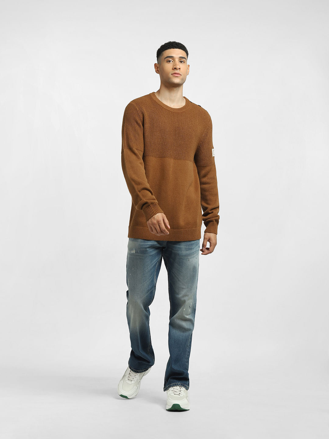 Brown Textured Pullover