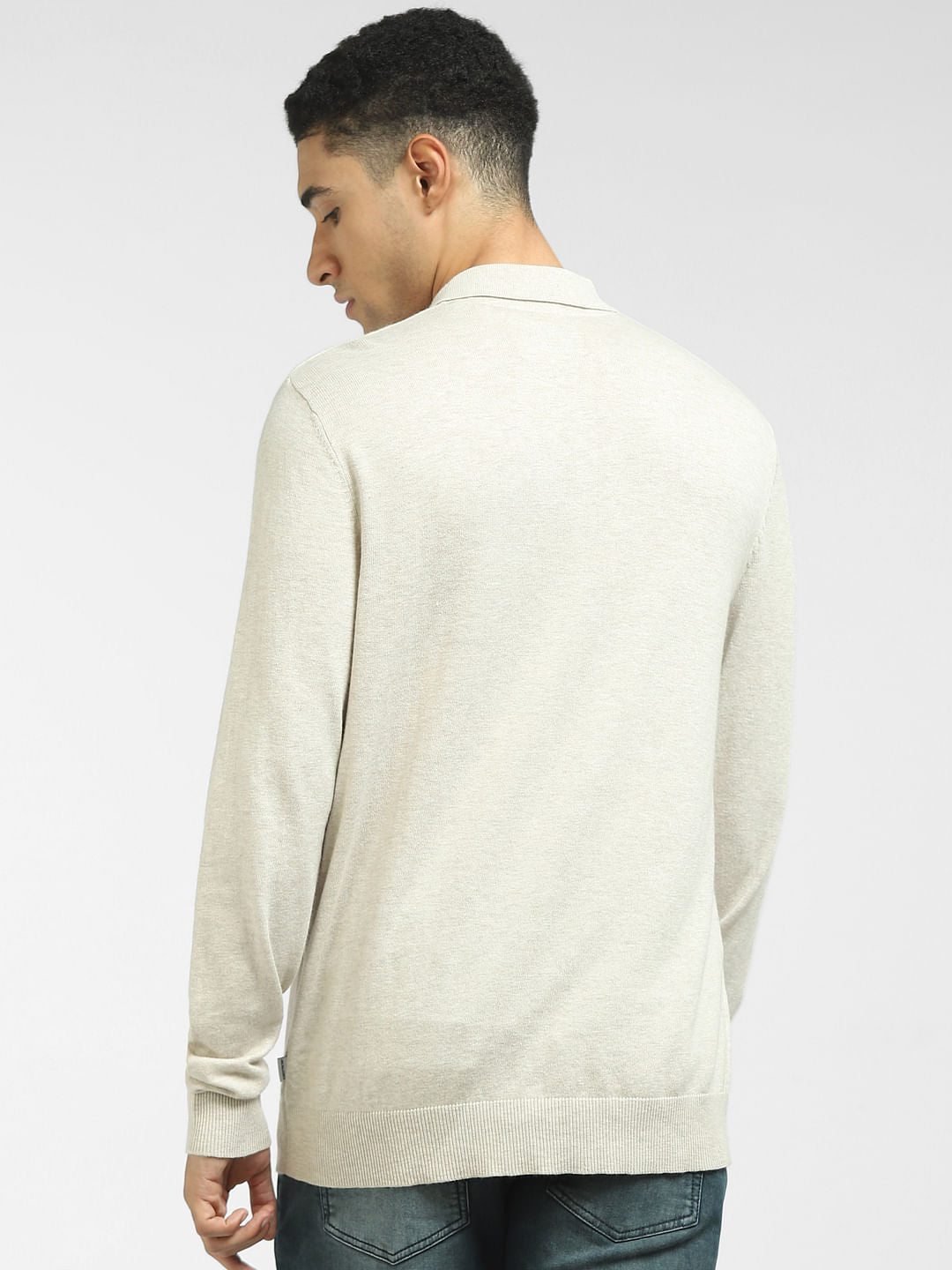 Beige Polo Neck Pullover