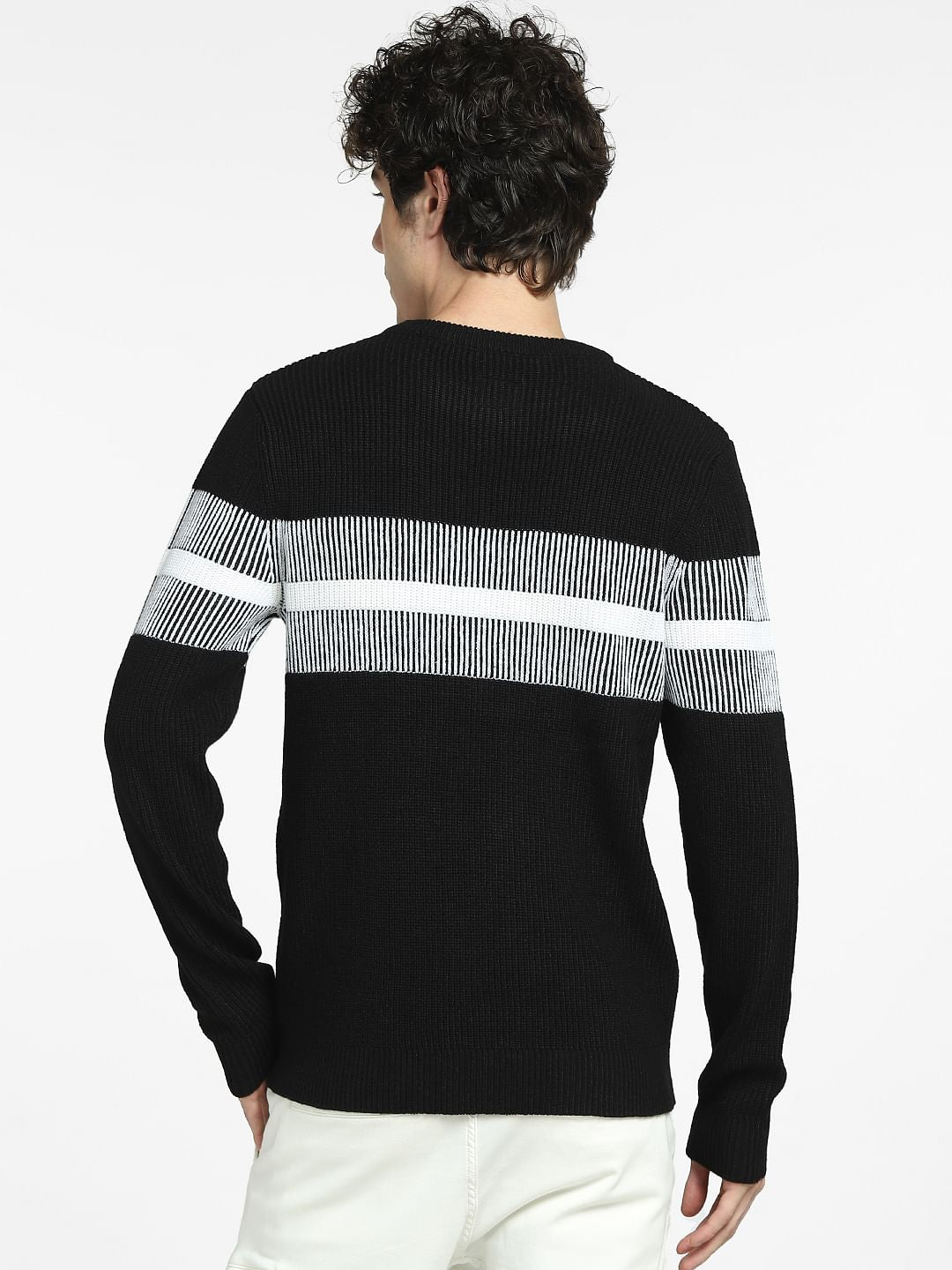 Black Striped Pullover