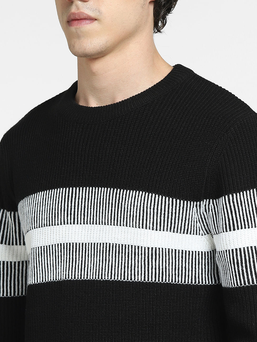Black Striped Pullover