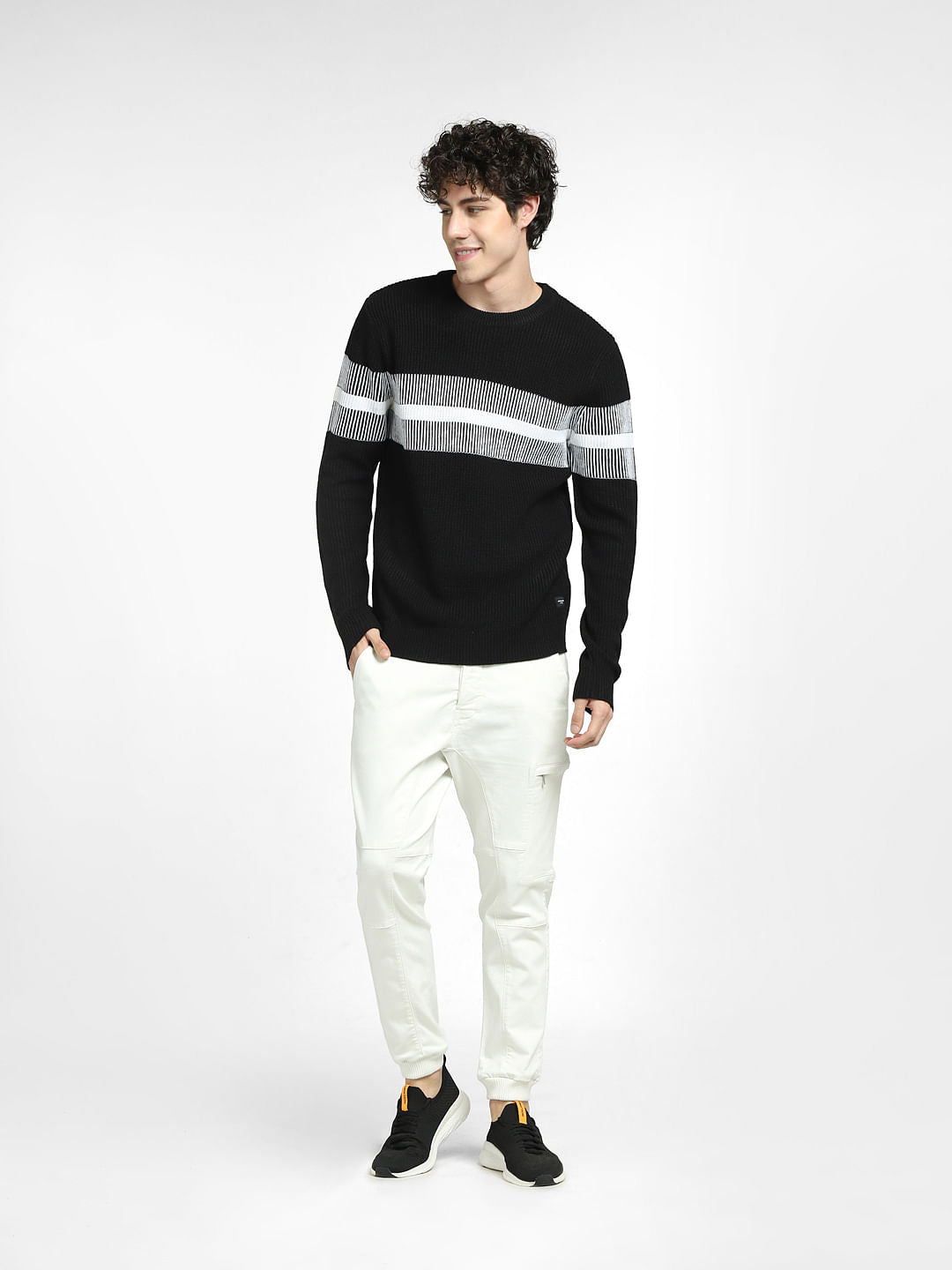 Black Striped Pullover