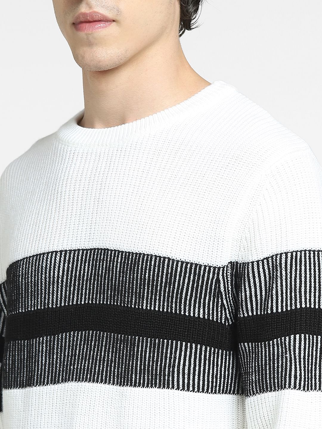 White Striped Pullover