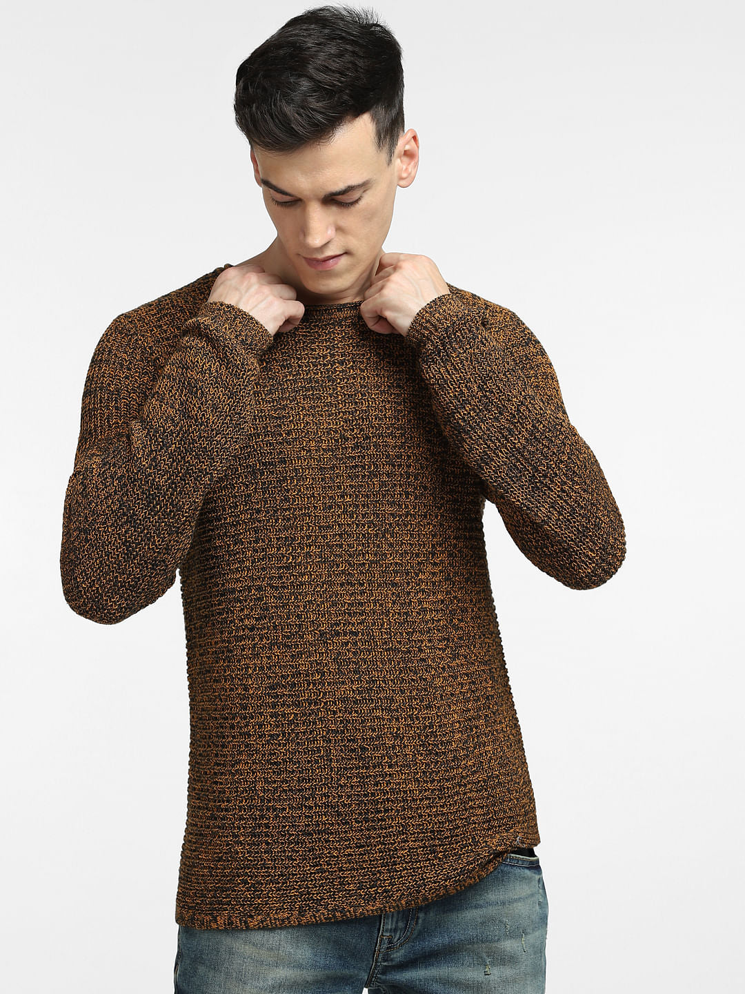 Brown Textured Pullover