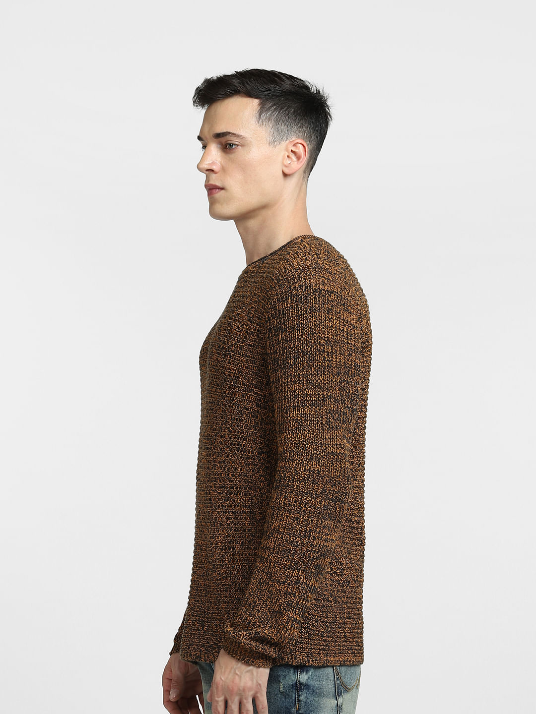 Brown Textured Pullover