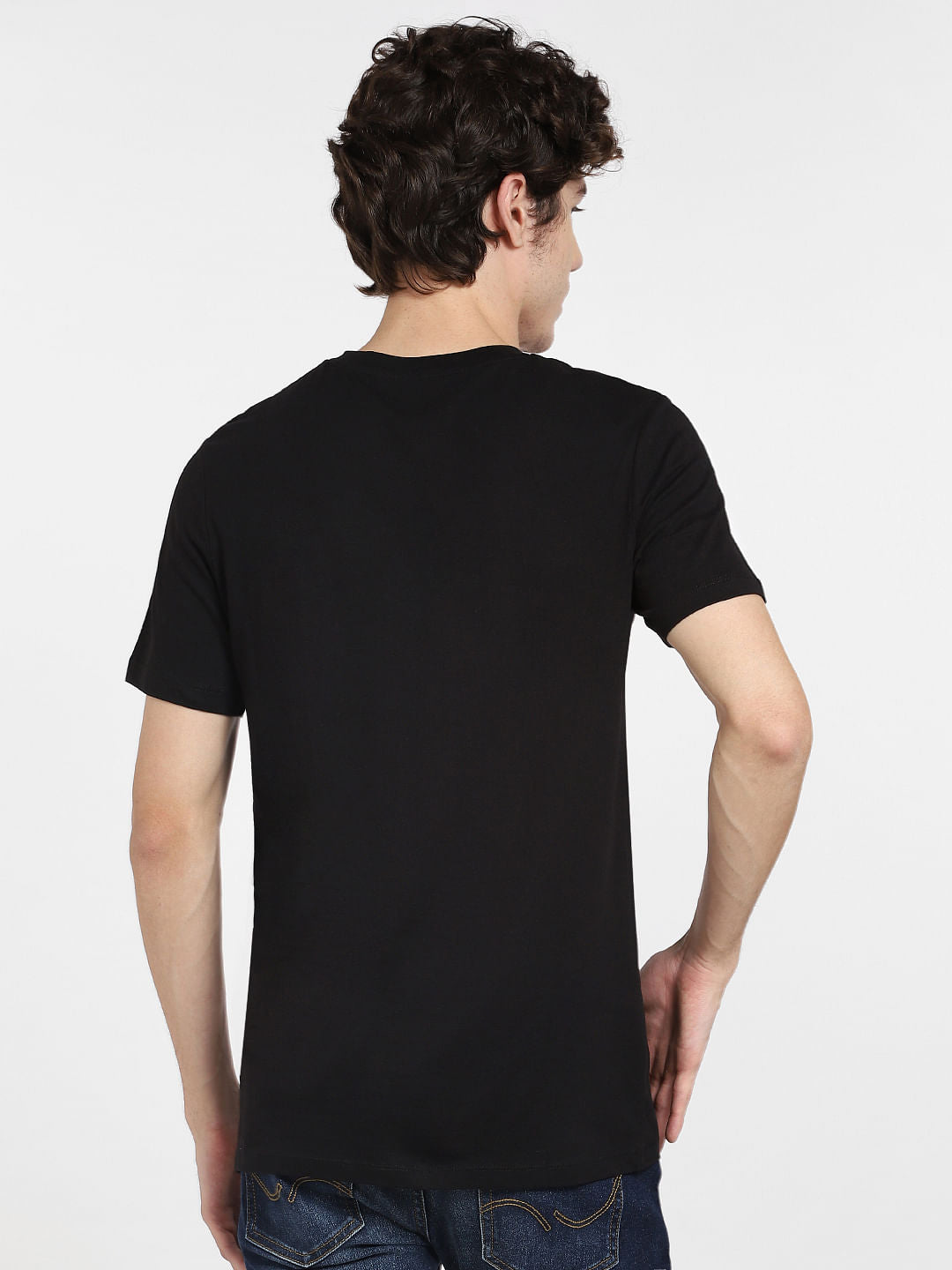 Black Logo Print Crew Neck T-shirt