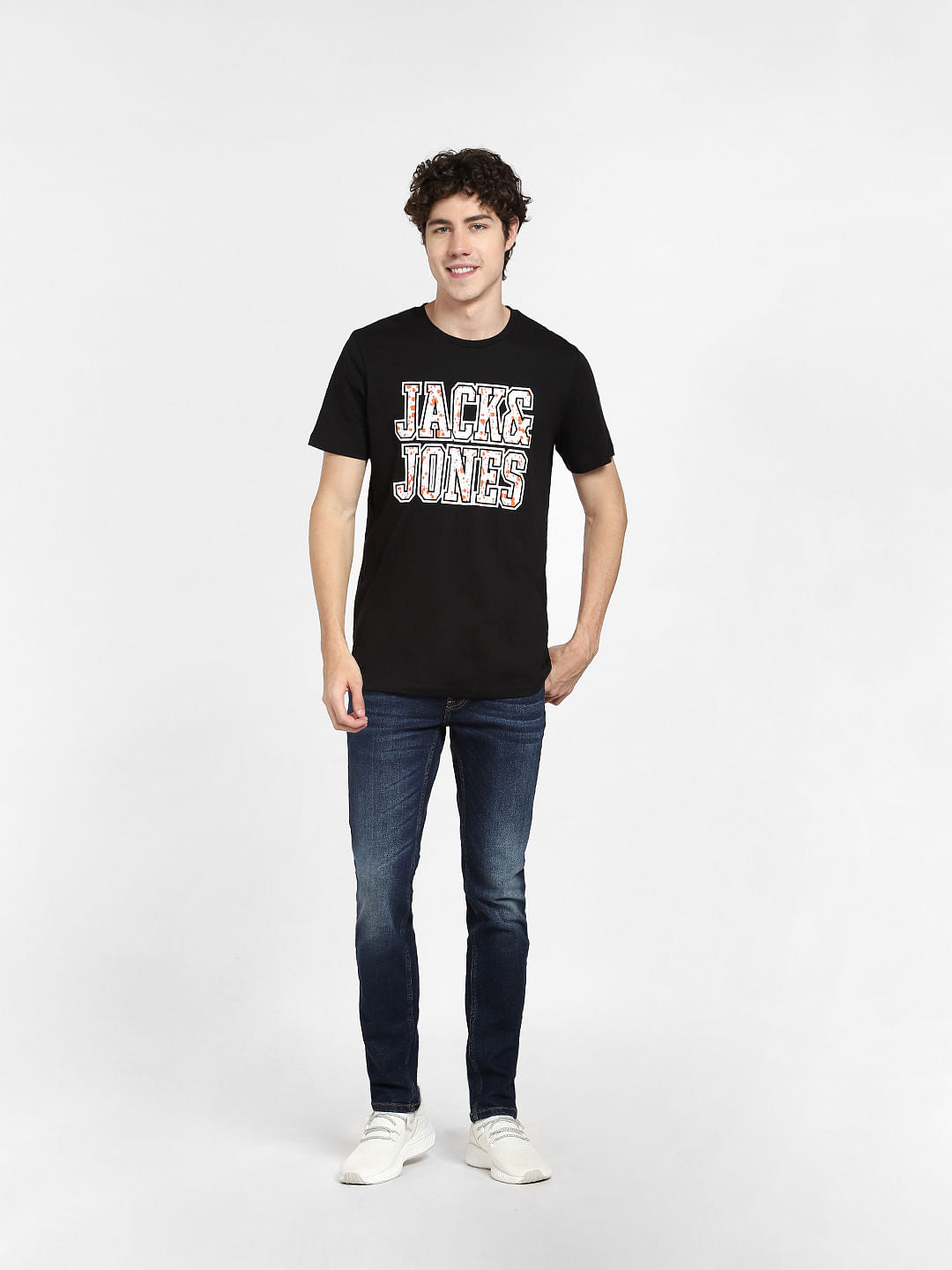 Black Logo Print Crew Neck T-shirt