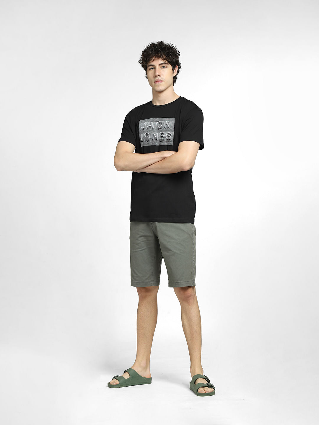 Black Logo Print Crew Neck T-shirt
