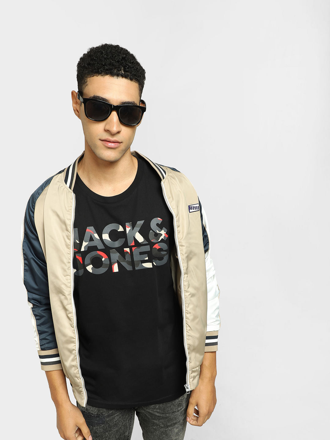 Black Logo Print Crew Neck T-shirt - S