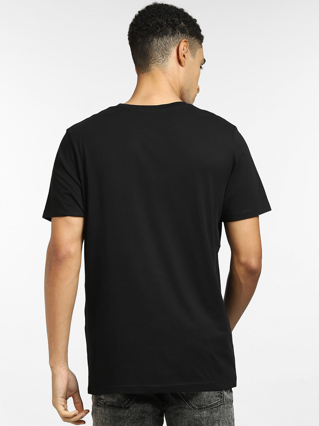 Black Logo Print Crew Neck T-shirt