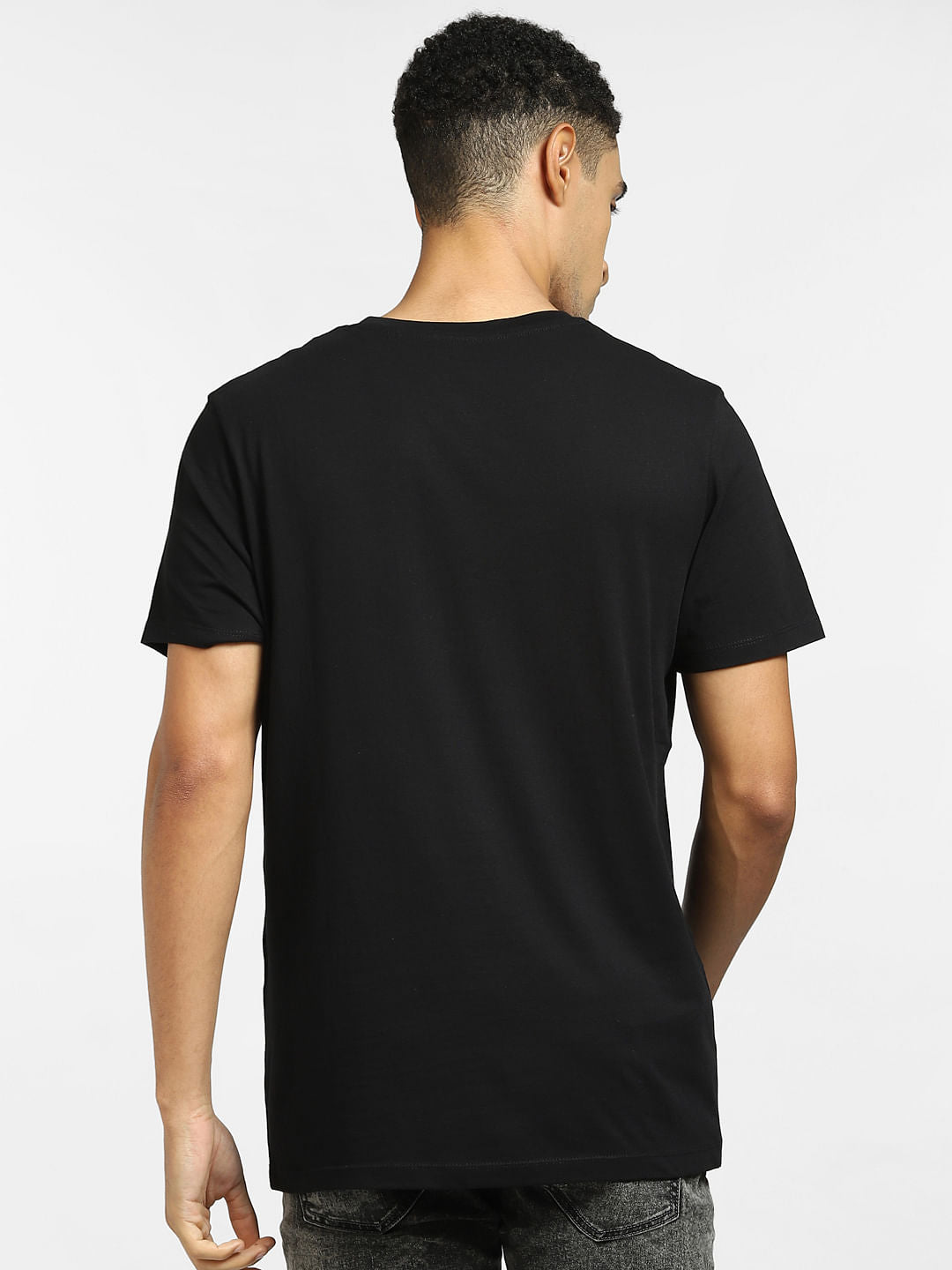Black Logo Print Crew Neck T-shirt