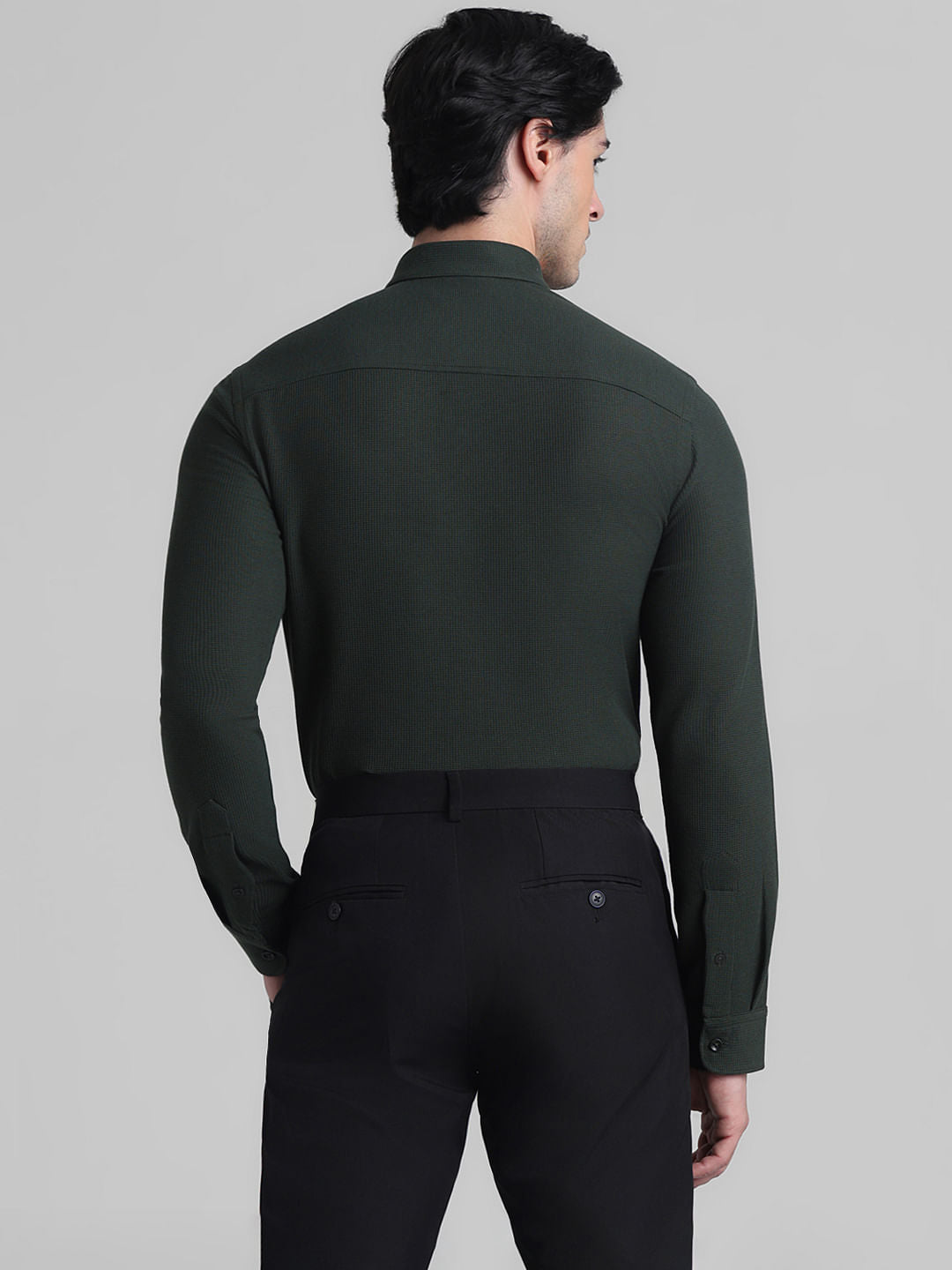 Green Knitted Full Sleeves Shirt