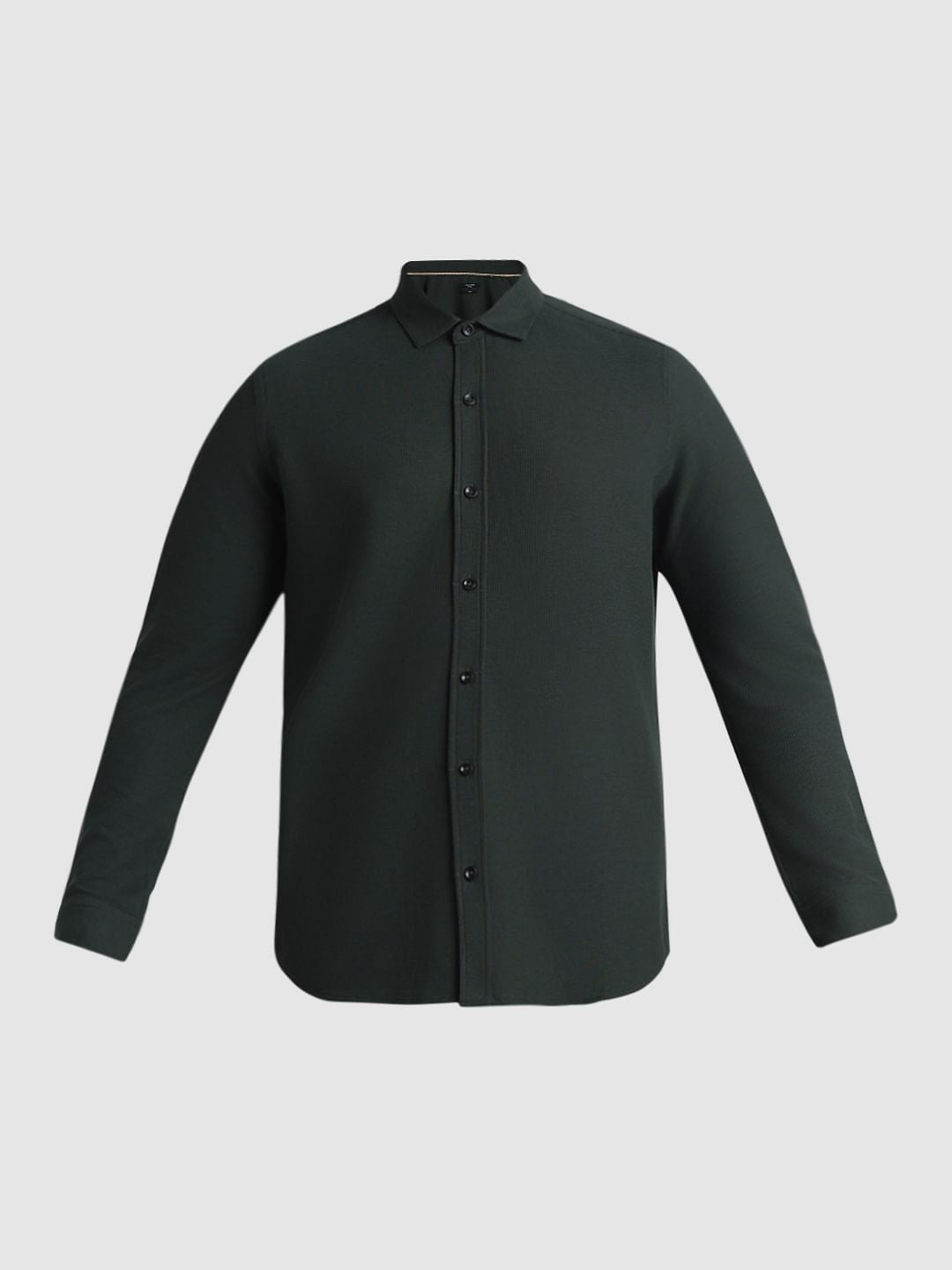 Green Knitted Full Sleeves Shirt