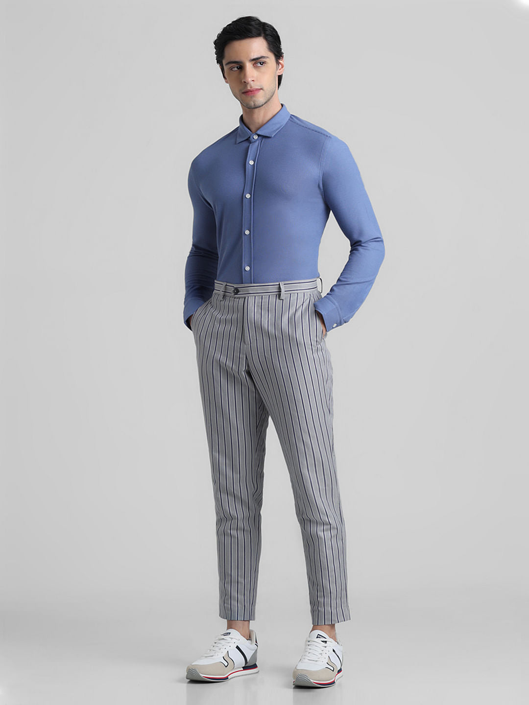Blue Knitted Full Sleeves Shirt