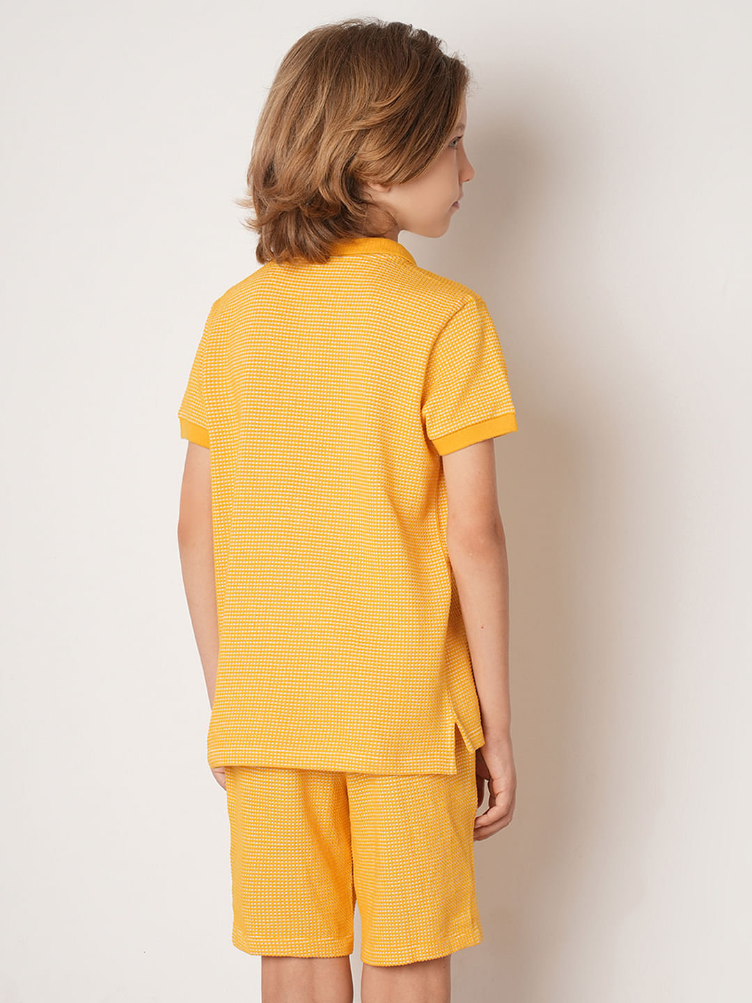 Boys Orange Co-ord Set Polo T-shirt