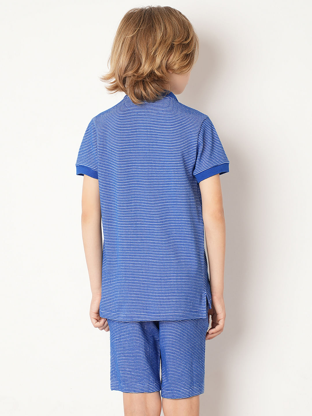 Boys Blue Co-ord Set Polo T-shirt