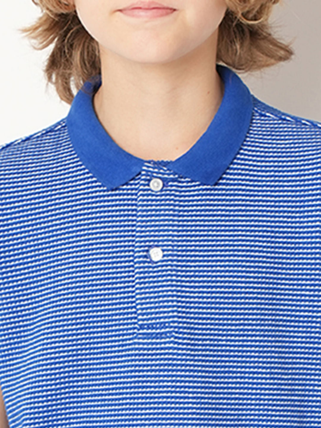 Boys Blue Co-ord Set Polo T-shirt