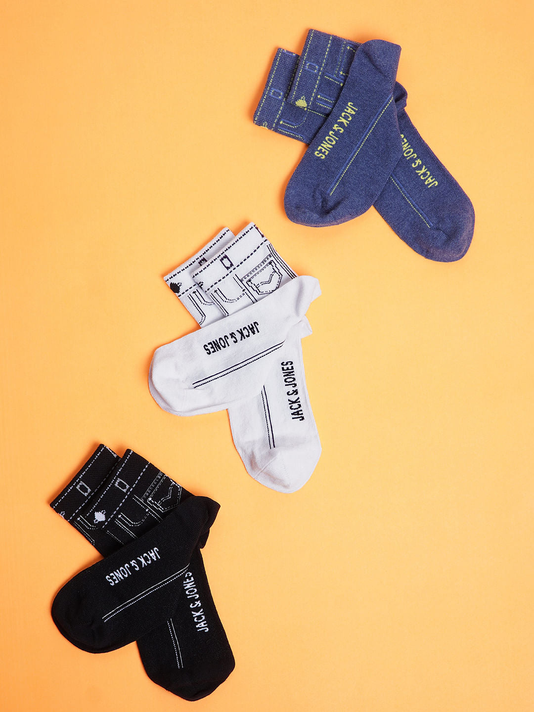 Boys Midi Length Printed Socks - Pack of 3 - S