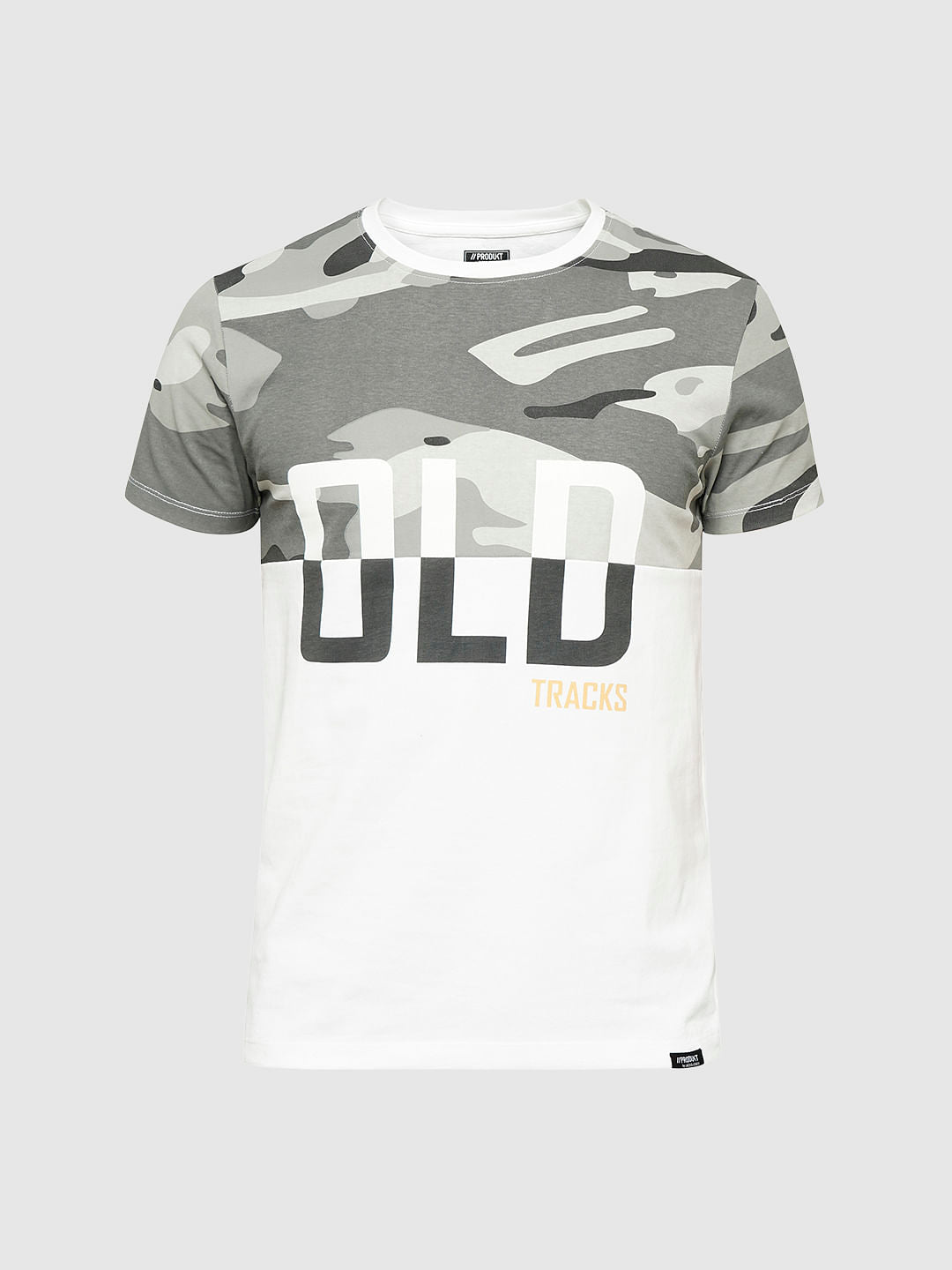 PRODUKT by JACK&JONES White Camo Print Crew Neck T-shirt