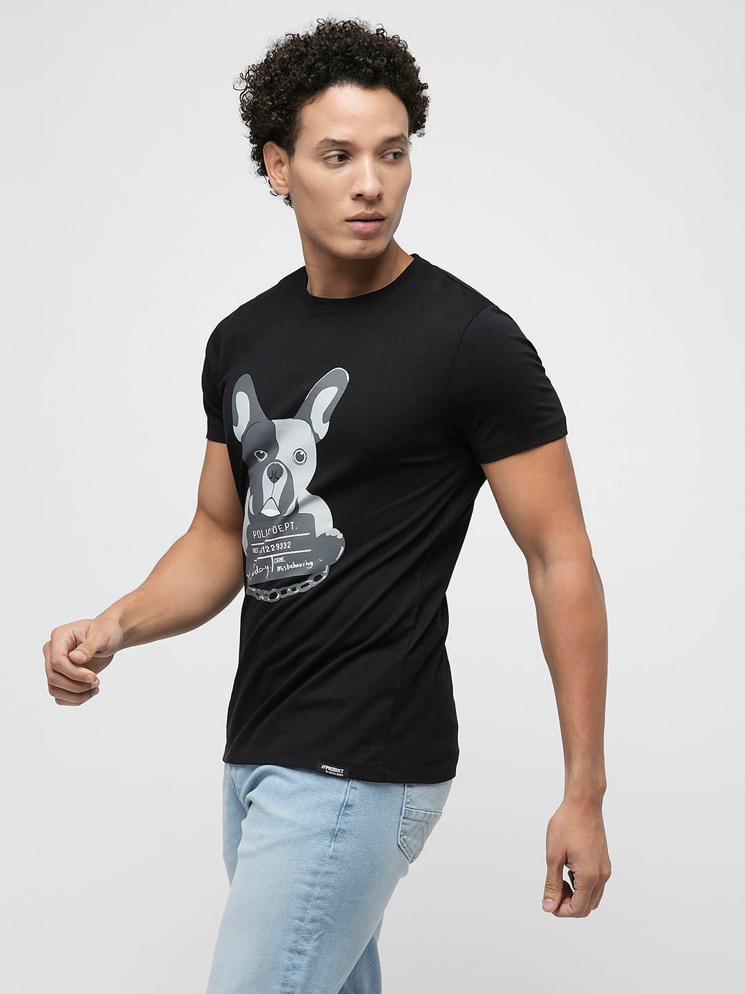 PRODUKT by JACK&JONES Black Doggo Print T-shirt