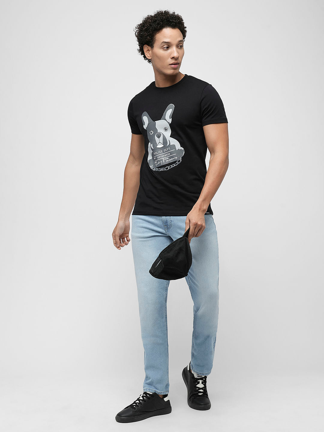PRODUKT by JACK&JONES Black Doggo Print T-shirt