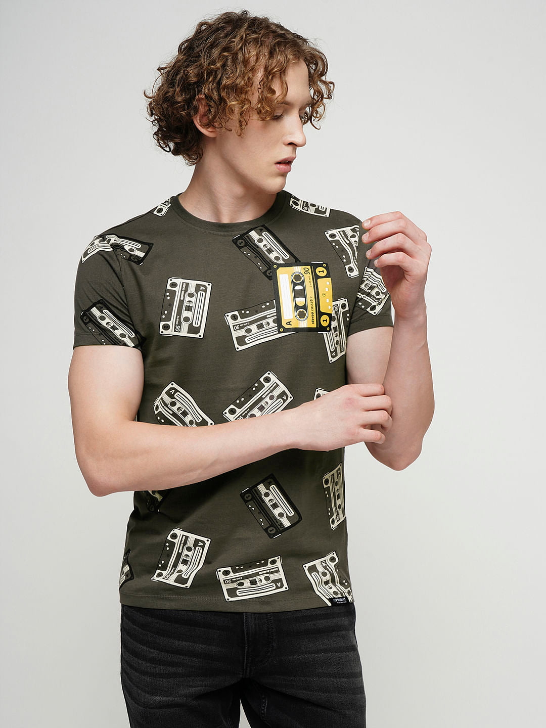 PRODUKT by JACK&JONES Dark Grey Printed Crew Neck T-shirt