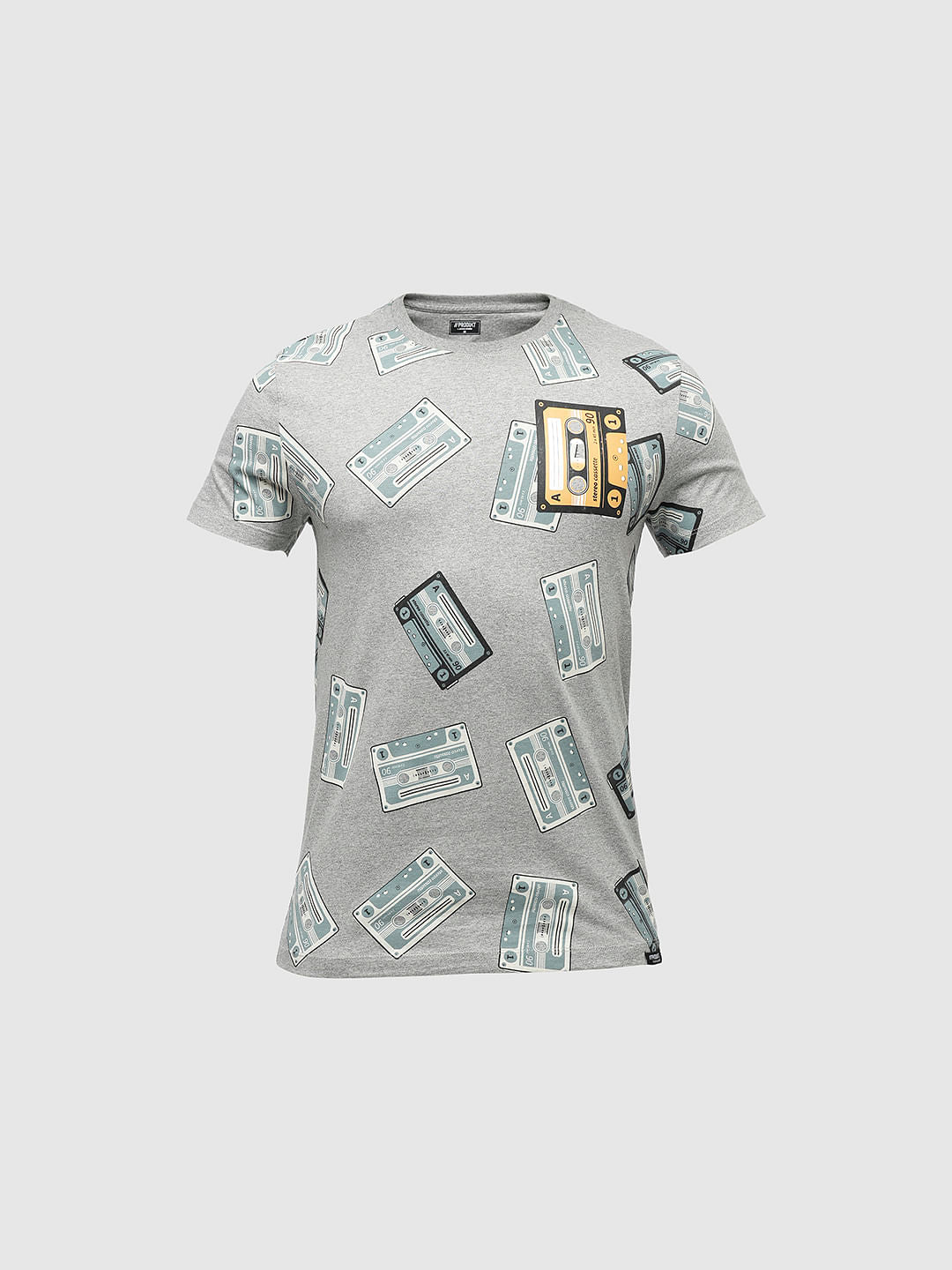 PRODUKT by JACK&JONES Grey Printed Crew Neck T-shirt