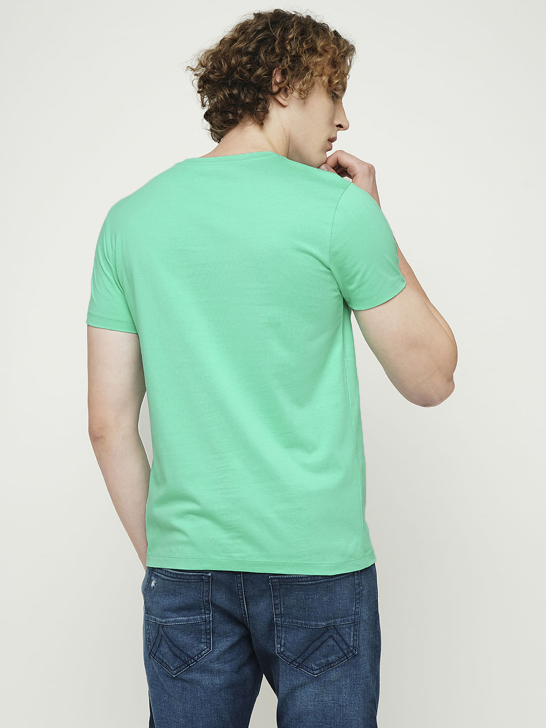 PRODUKT by JACK&JONES Green Printed Crew Neck T-shirt