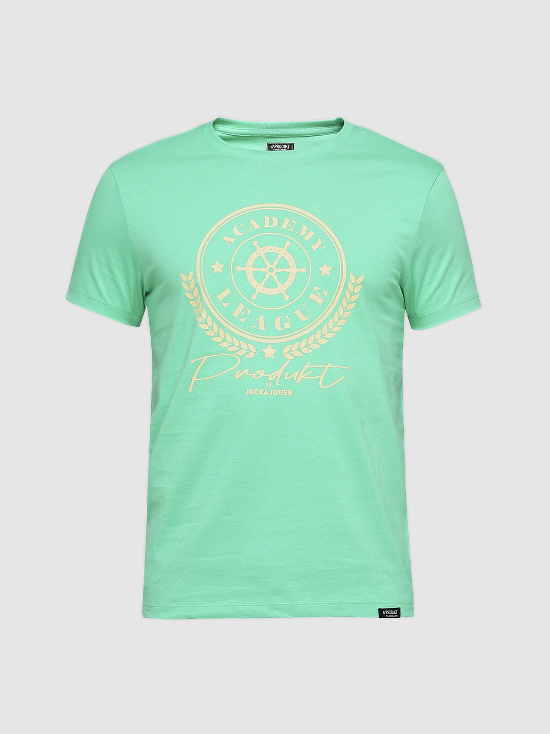 PRODUKT by JACK&JONES Green Printed Crew Neck T-shirt