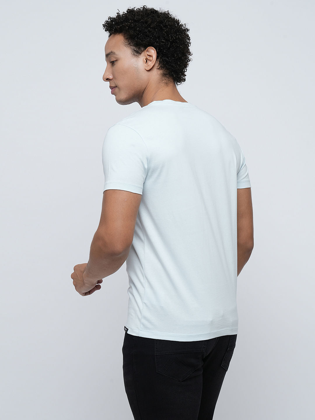 PRODUKT by JACK&JONES Light Blue Floral Crew Neck T-shirt
