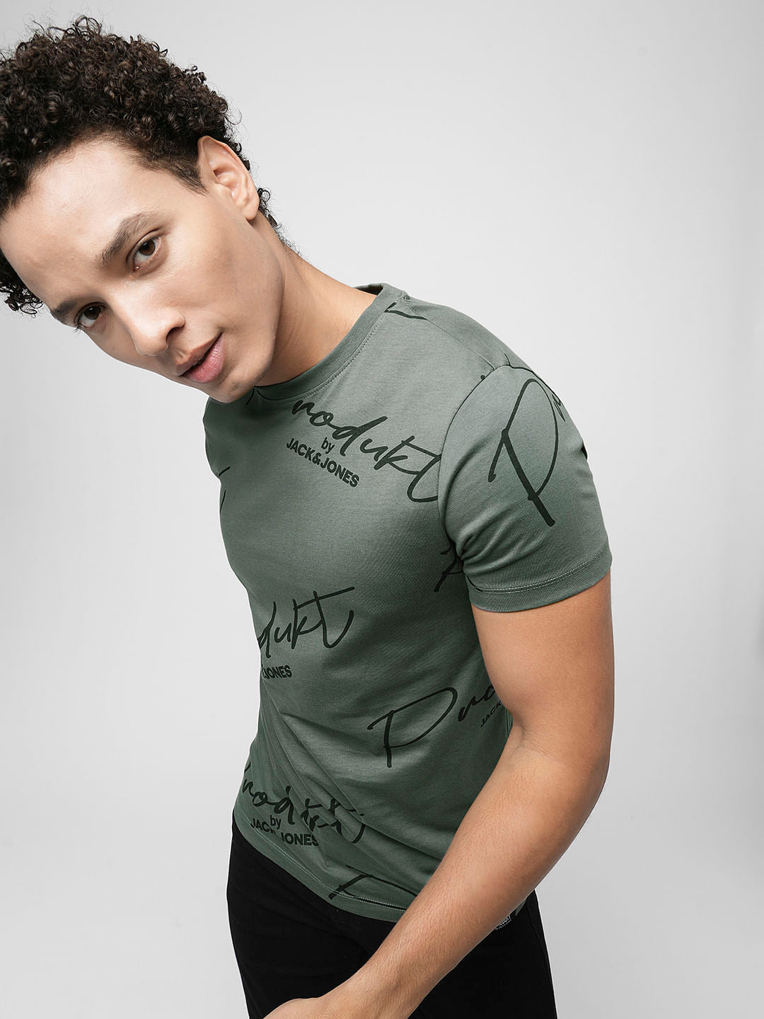 PRODUKT by JACK&JONES Dark Grey Logo Crew Neck T-shirt - S