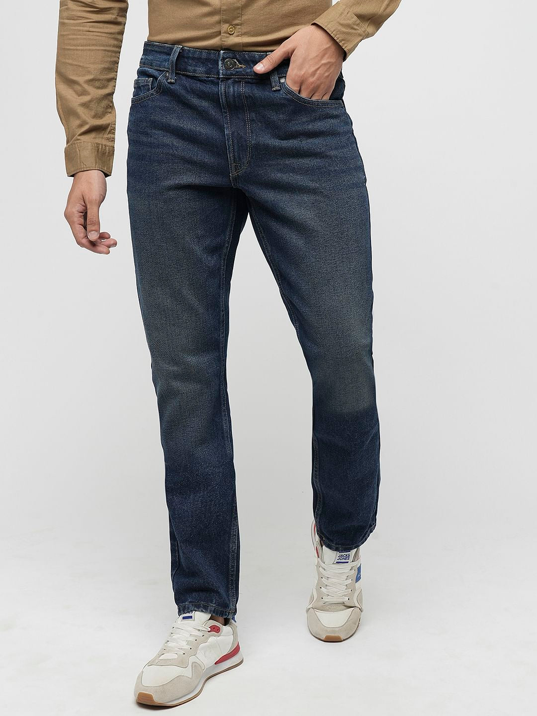 PRODUKT by JACK&JONES Dark Blue Mid Rise Slim Fit Jeans