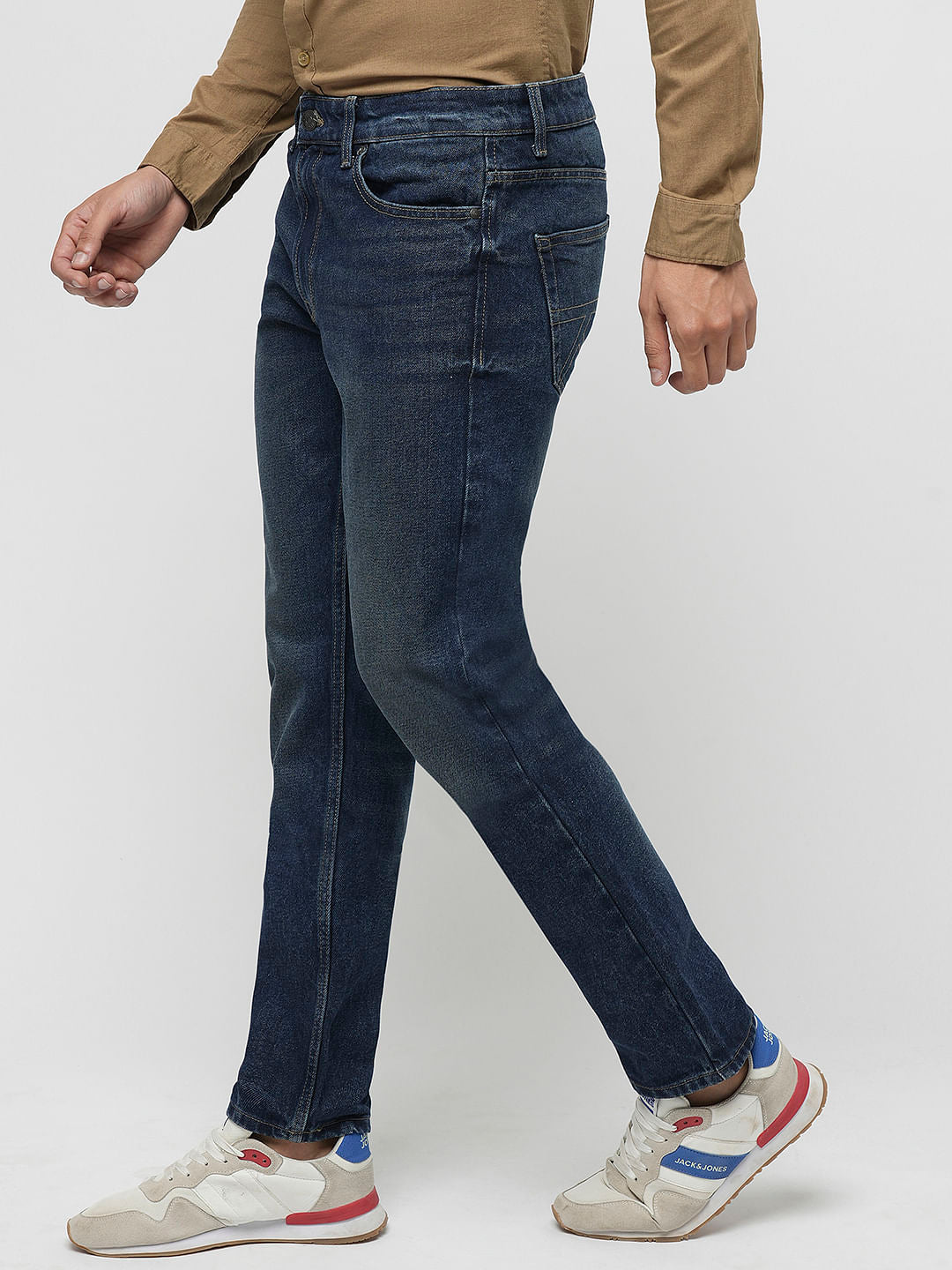 PRODUKT by JACK&JONES Dark Blue Mid Rise Slim Fit Jeans